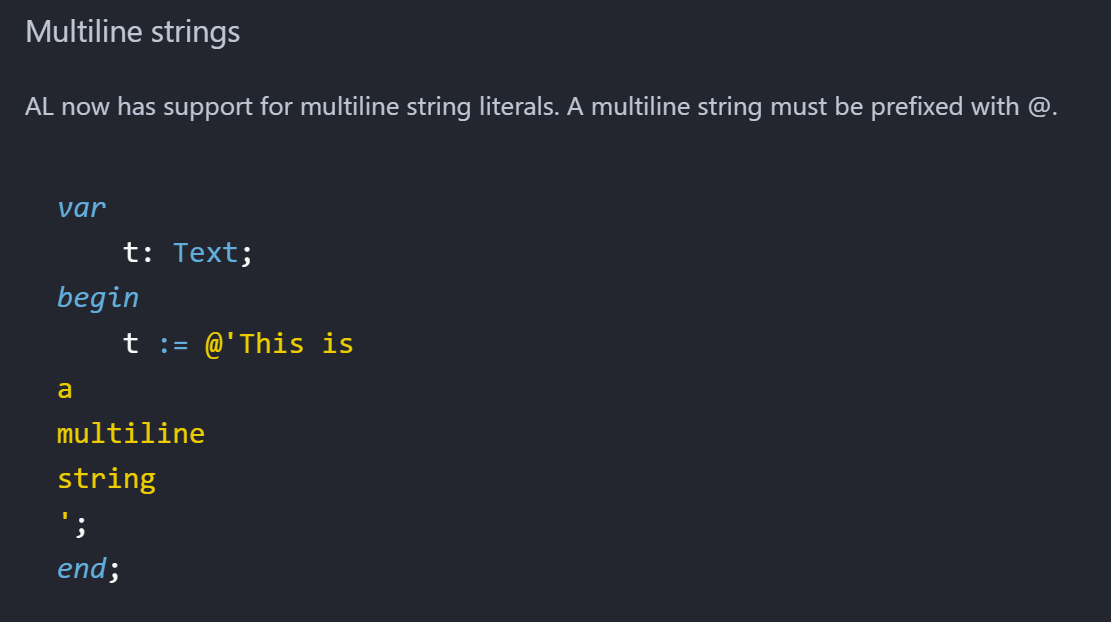 Multiline Strings – Beispiel