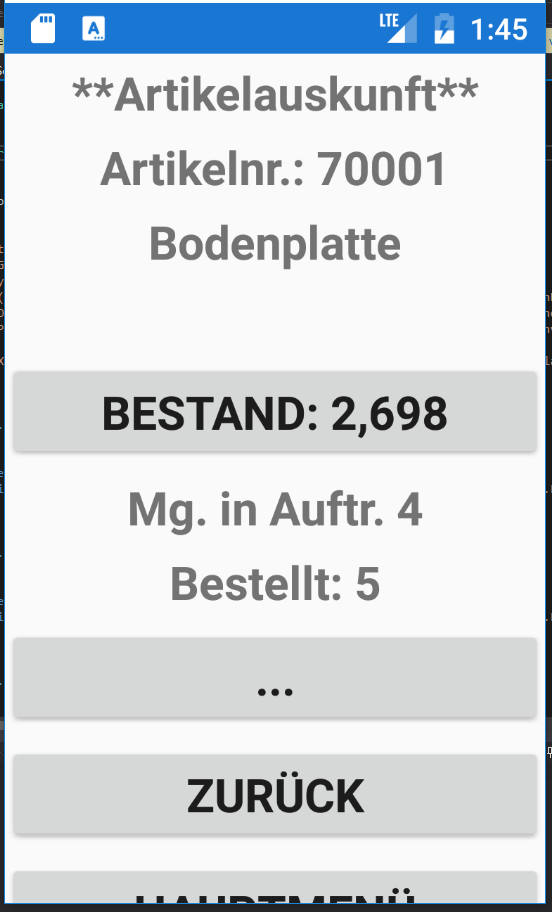 Android Artikelauskunft