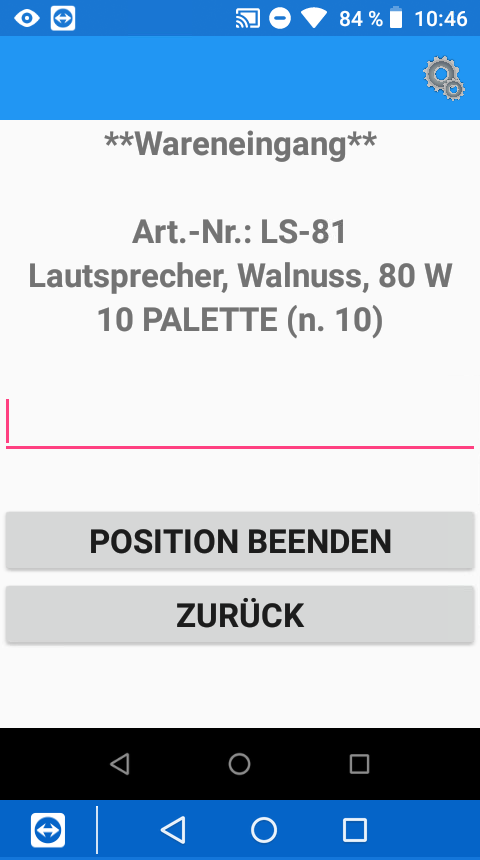 MDE Wareneingang Artikelinfo