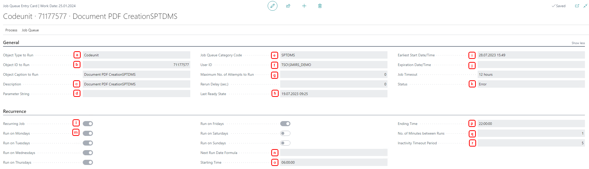 Job Queue Entries - Documentation DMS Connector SharePoint