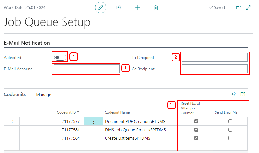 Job Queue Entries - Documentation DMS Connector SharePoint